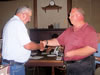 Charles Hartzell (Green Lane FC Station 42) receives his Life Membership from President Dave Wilson. (130,602 bytes)